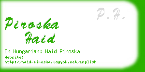 piroska haid business card